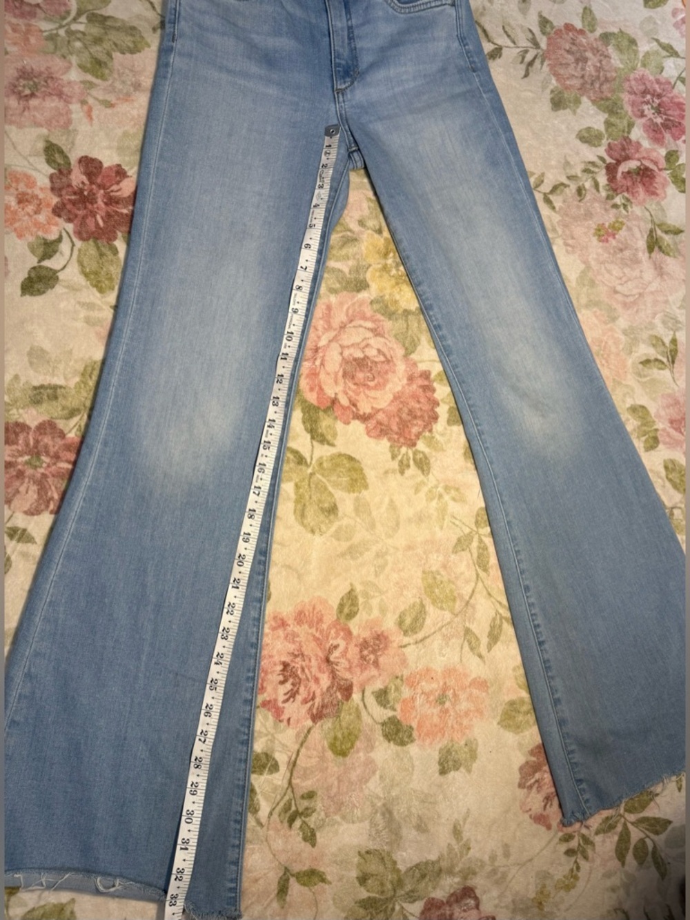 Joes Jean Flare Distressed Hem Light Wash High Rise Jeans - Picture 6 of 13